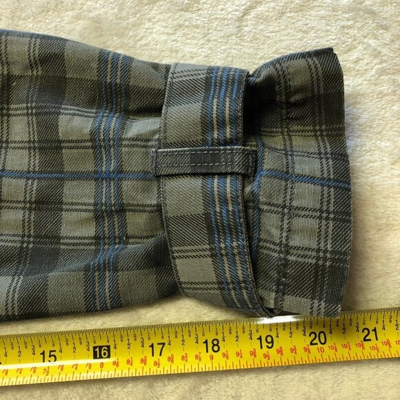 Nwot Hurley Grey & Blue Plaid Checkered Trench Coat Size Large - Picture 8 of 10